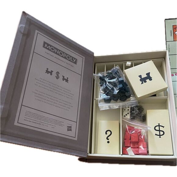 Monopoly Vintage Bookshelf Edition Book Box Grey - Picture 6 of 9